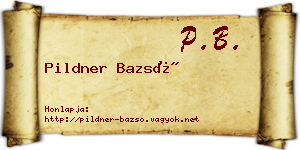 Pildner Bazsó névjegykártya
